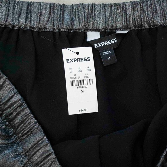 Express Metallic Off The Shoulder Ruffle Overlay Top size M - Picture 5 of 6